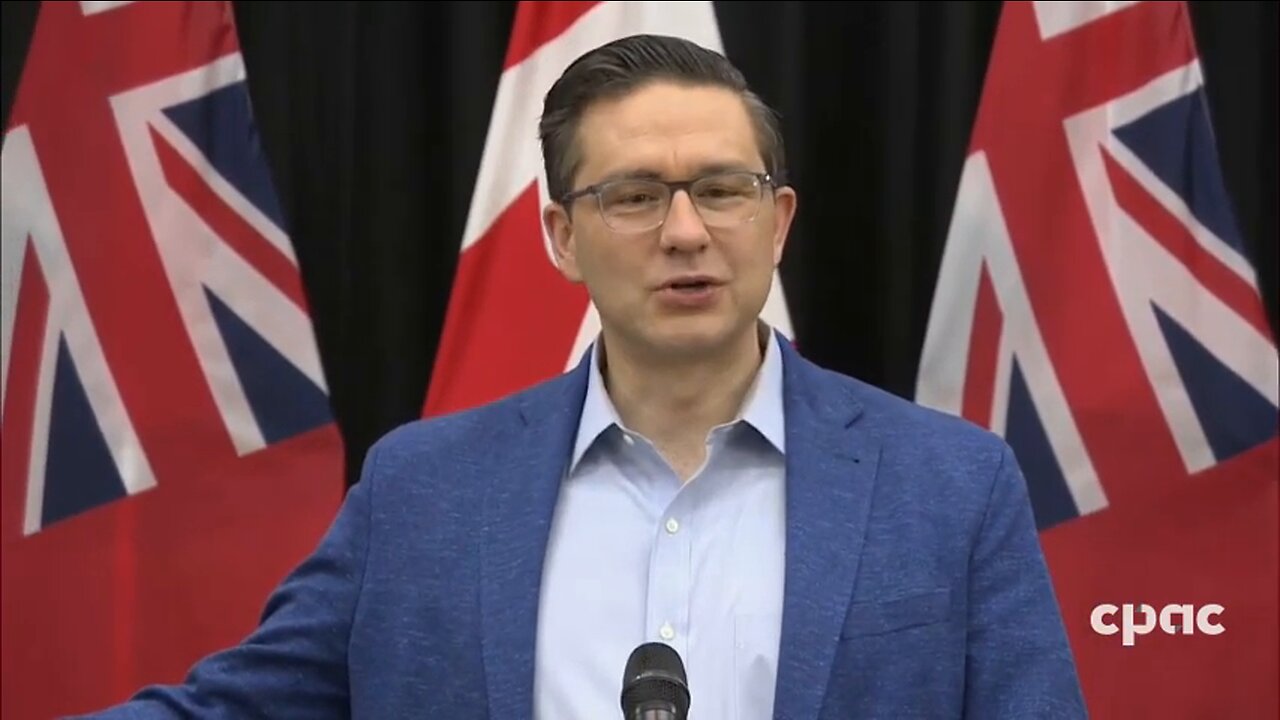 Conservative Leader Pierre Poilievre speaks with reporters in Winnipeg – June 2, 2023