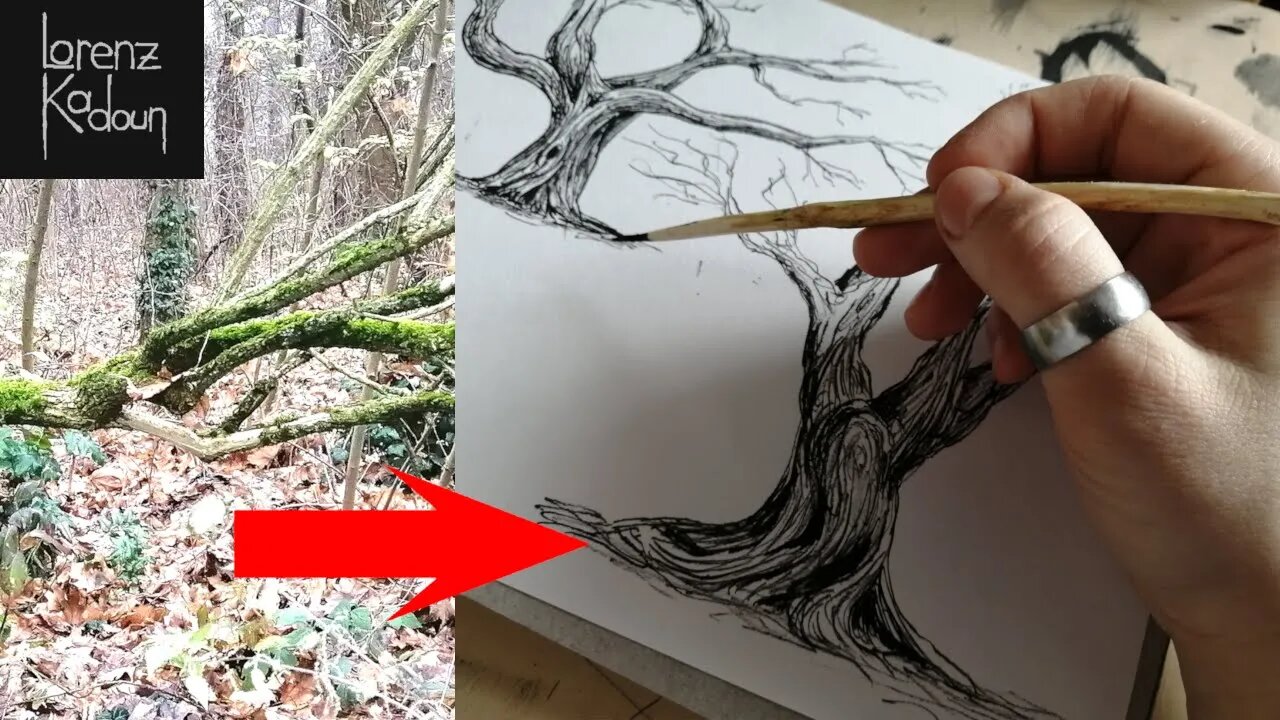 Making a Dip Pen from Wood and drawing with it