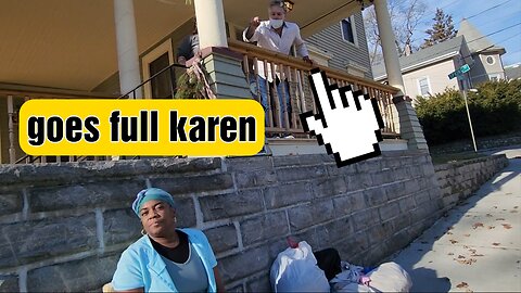 Male program worker Karen loses it, we help this nice lady