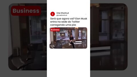 Tio Musk postou ontem no Twitter um vídeo dele entrando na sede da empresa. #elonmusk #négocios