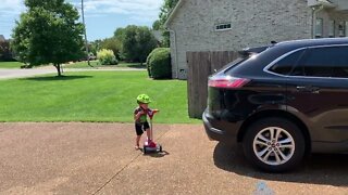 Grant on scooter