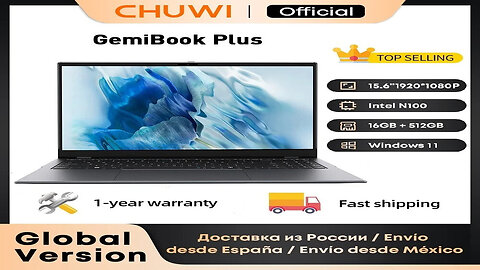 Sleek, Fast, and Efficient : Meet the CHUWI GemiBook Plus 15.6" Laptop with Windows 11