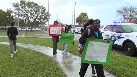 Delray Beach students walkout in opposition AP African American studies ban