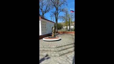 Russian fighters lit the Eternal Flame in memory of the heroes who fell for the Motherland in Hola Prystan, Kherson Oblast for the first time in 8 years