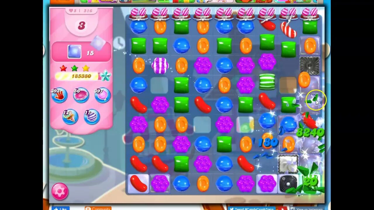 Candy Crush Level 516 Talkthrough, 30 Moves 0 Boosters