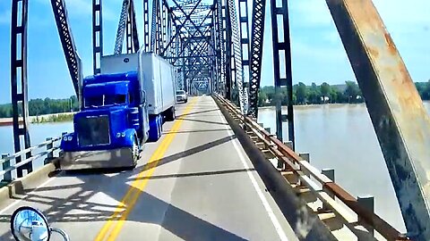 Crazy Scary Old NARROW BRIDGE US 51 Cairo Illinois Tractor Trailer Truck Trucking CDL Driver Life Flashback