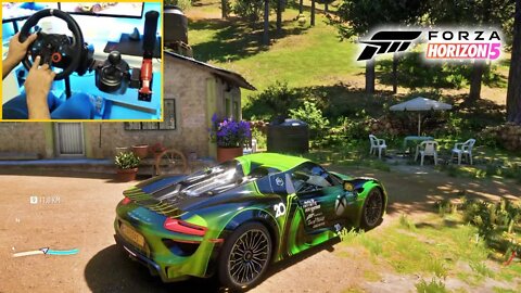 FORZA HORIZON 5 GAMEPLAY PORSCHE 918 SPYDER (Steering Wheel + Shifter) Gameplay