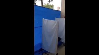 Australia: unvaccinated cant see doctors in the hospital: chairs outside