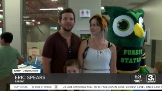 Students and families tour Omaha's brand new Forest Station Elementary School