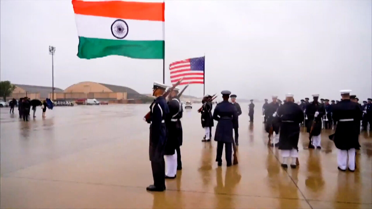 A Ceremonial Welcome for PM Modi at Joint Base Andrews as he Arrives in Washington DC