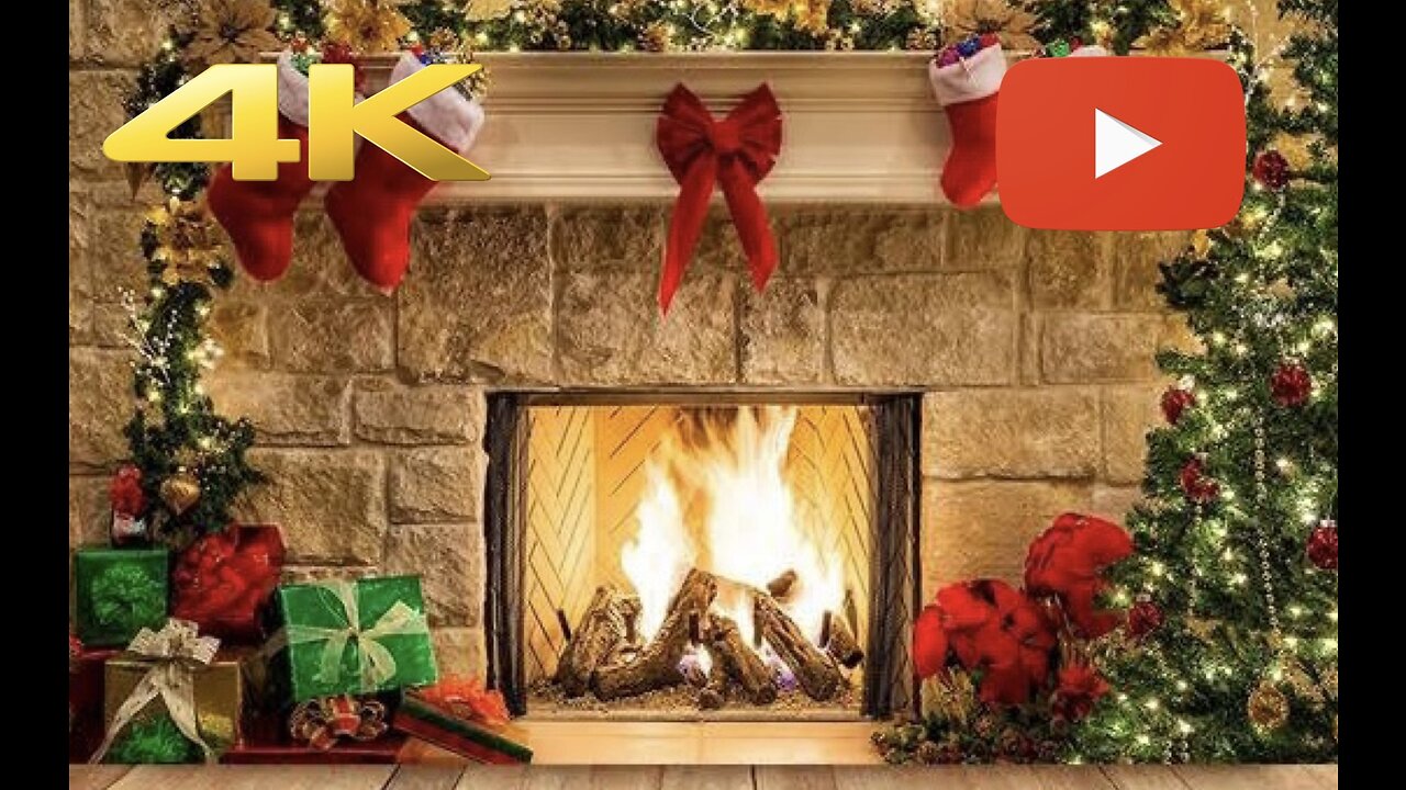 Cozy Digital Fireplace with Christmas Feeling