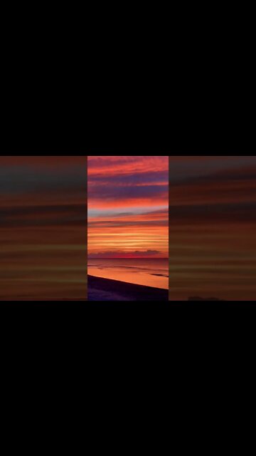 Orange sky purple clouds