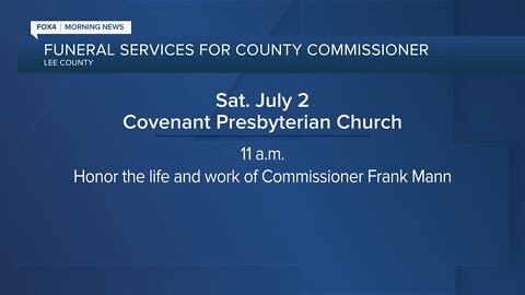 Memorial services for Commissioner Frank Mann announced