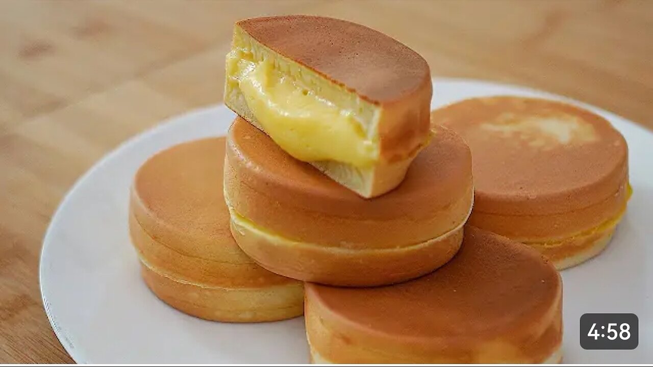 No Oven! No Machine! How to Make Custard Cream Pancake