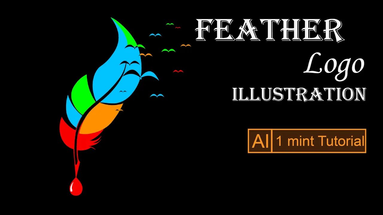 Feather Logo || 1 Minute Tutorial || illustrator CC || Follow your Heart