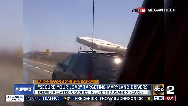 MDTA targeting Maryland drivers in "Secure Your Load" campaign