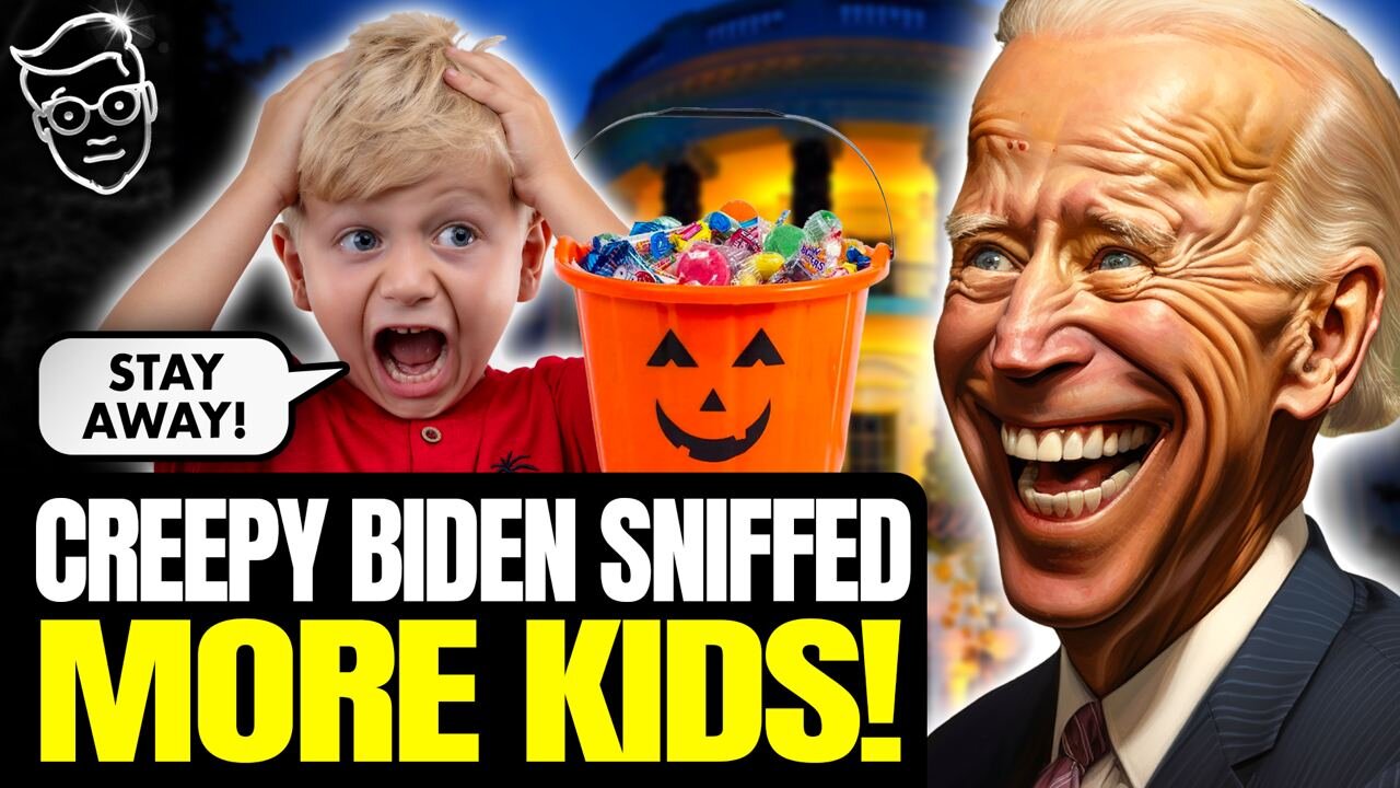 CREEPY: Biden SNIFFS, Coughs On Children And Candy At The WH Halloween Dumpster Fire