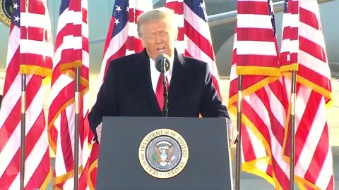 The last speech of president Donald Trump at Joint Base Adrews, Maryland.