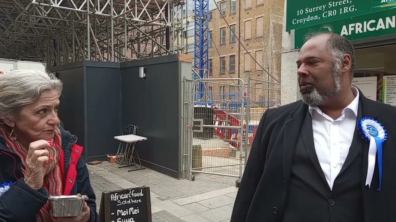 London Mayor candidate David Kurten (Heritage Party) at Croydon market