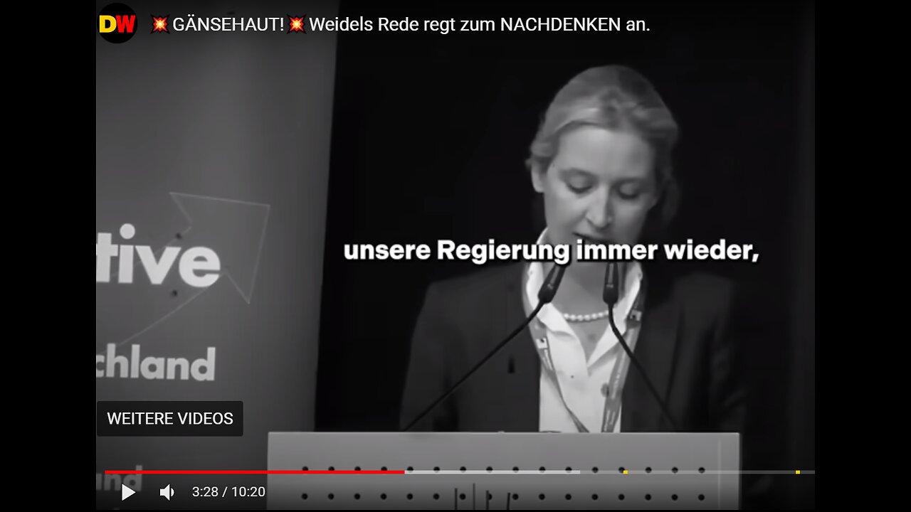 💥GÄNSEHAUT!💥Weidels Rede regt zum NACHDENKEN an.