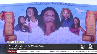 Mural with a message at North Omaha church