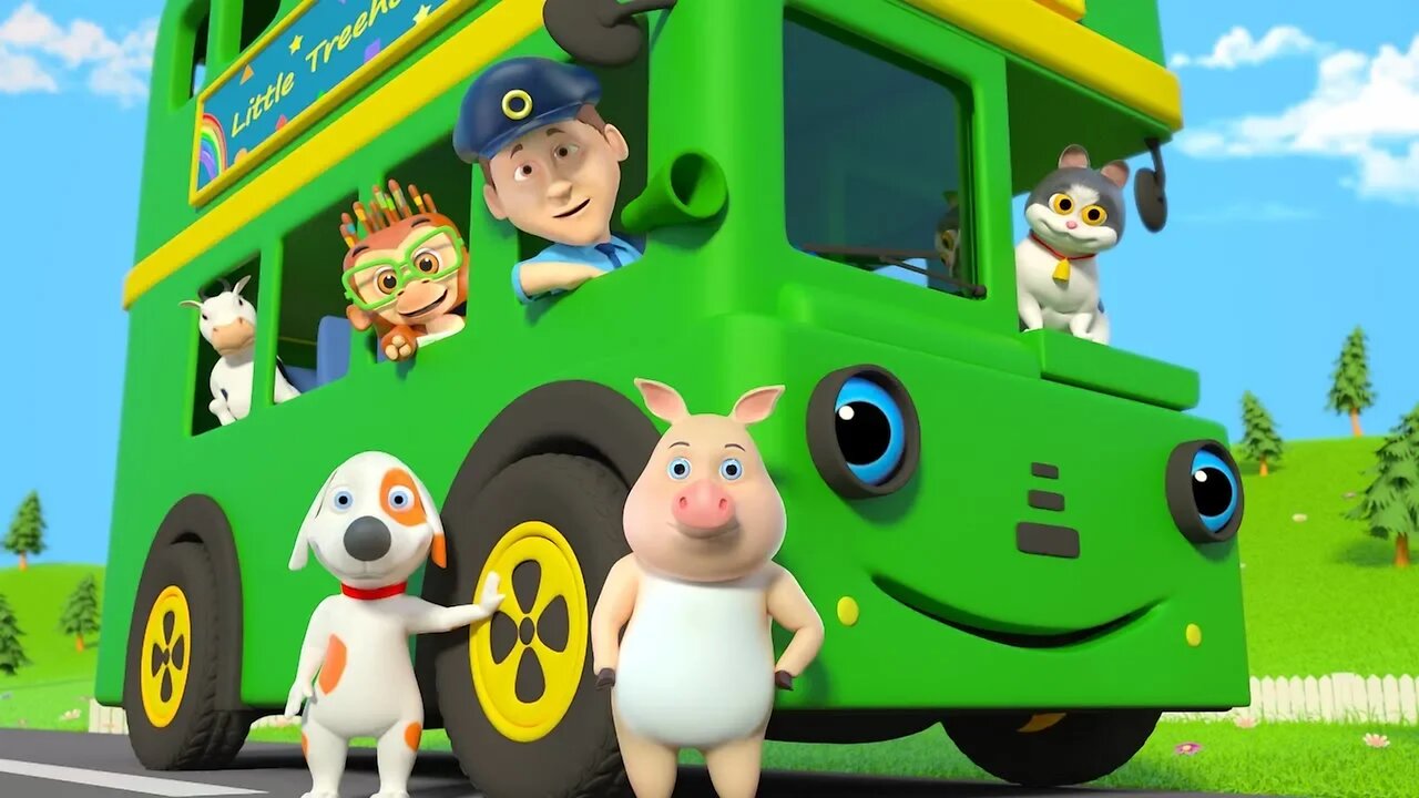 Wheels on the Bus | Nursery Rhymes & Children Songs | Kindergarten Cartoons by Little Treehouse