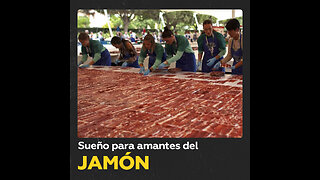 ¿El récord más apetitoso?: en España baten récord con “un plato” de 680 kilos de jamón