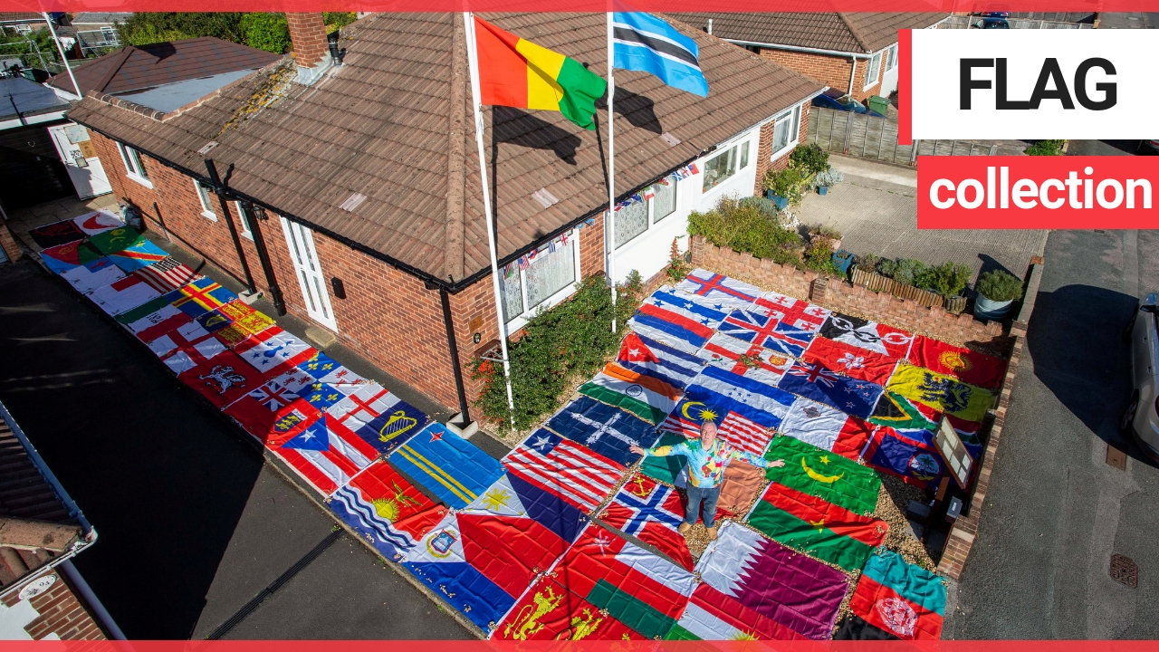 Britain's biggest private collection of FLAGS including every country in the world