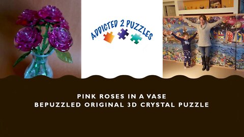 Pink Roses in Vase Original 3D Crystal Puzzle Tutorial