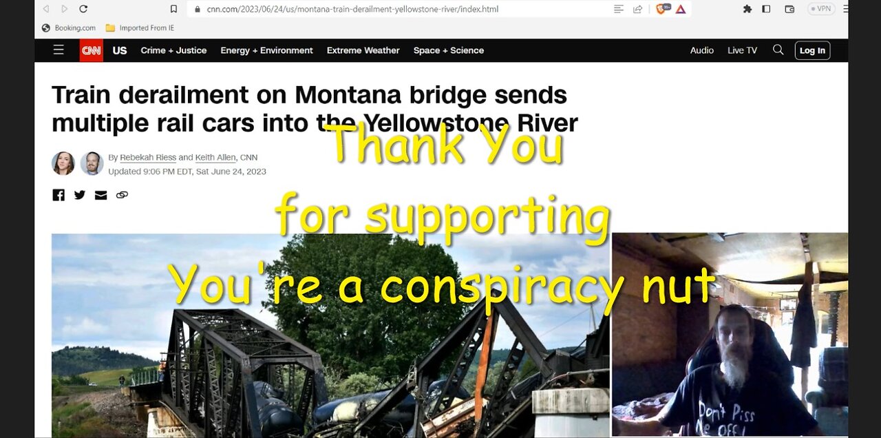 TRAIN DERAILMENT ON MONTANA BRIDGE SENDS MOLTEN SULFUR AND "HOT" ASPHALT INTO THE YELLOWSTONE RIVER