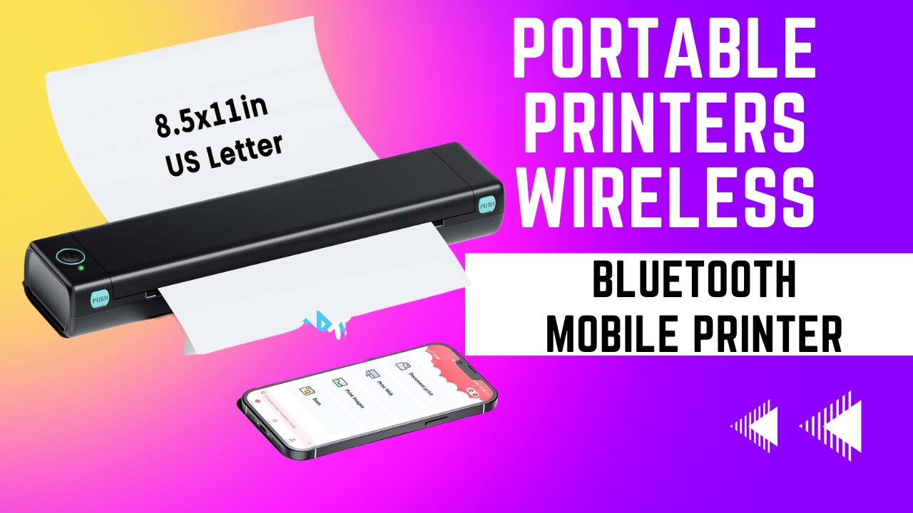 COLORWING Portable Printers Wireless for Travel Bluetooth Mobile Printer for Phone, Inkless Compact