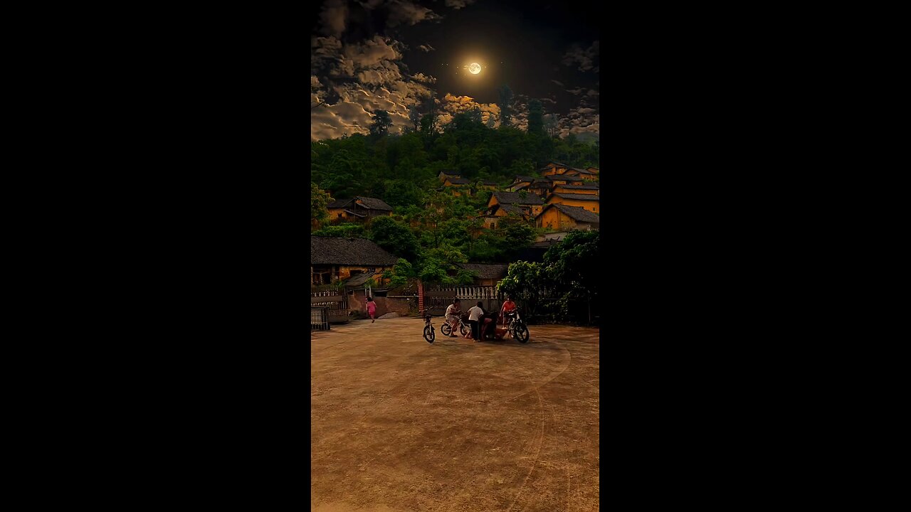 childs playing in the evening