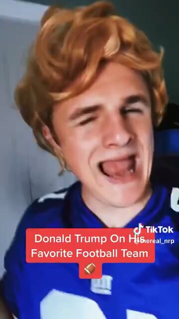 President Donald Trump talks a little football