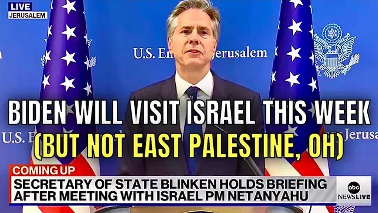 BIDEN will VISIT ISRAEL on Wednesday (but still has NOT visited East Palestine, OH)