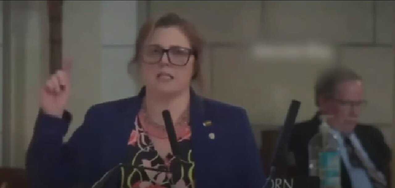 NEBRASKA SENATOR GOES NUTS SCREAMING PRO TRANS CHANT AS SENATORS WALK OUT IN PROTEST