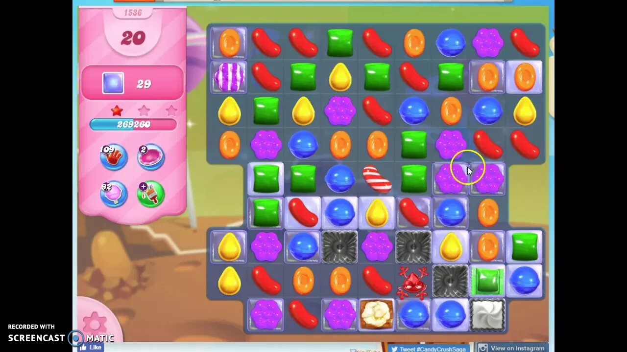 Candy Crush Level 1536 Audio Talkthrough, 2 Stars 0 Boosters