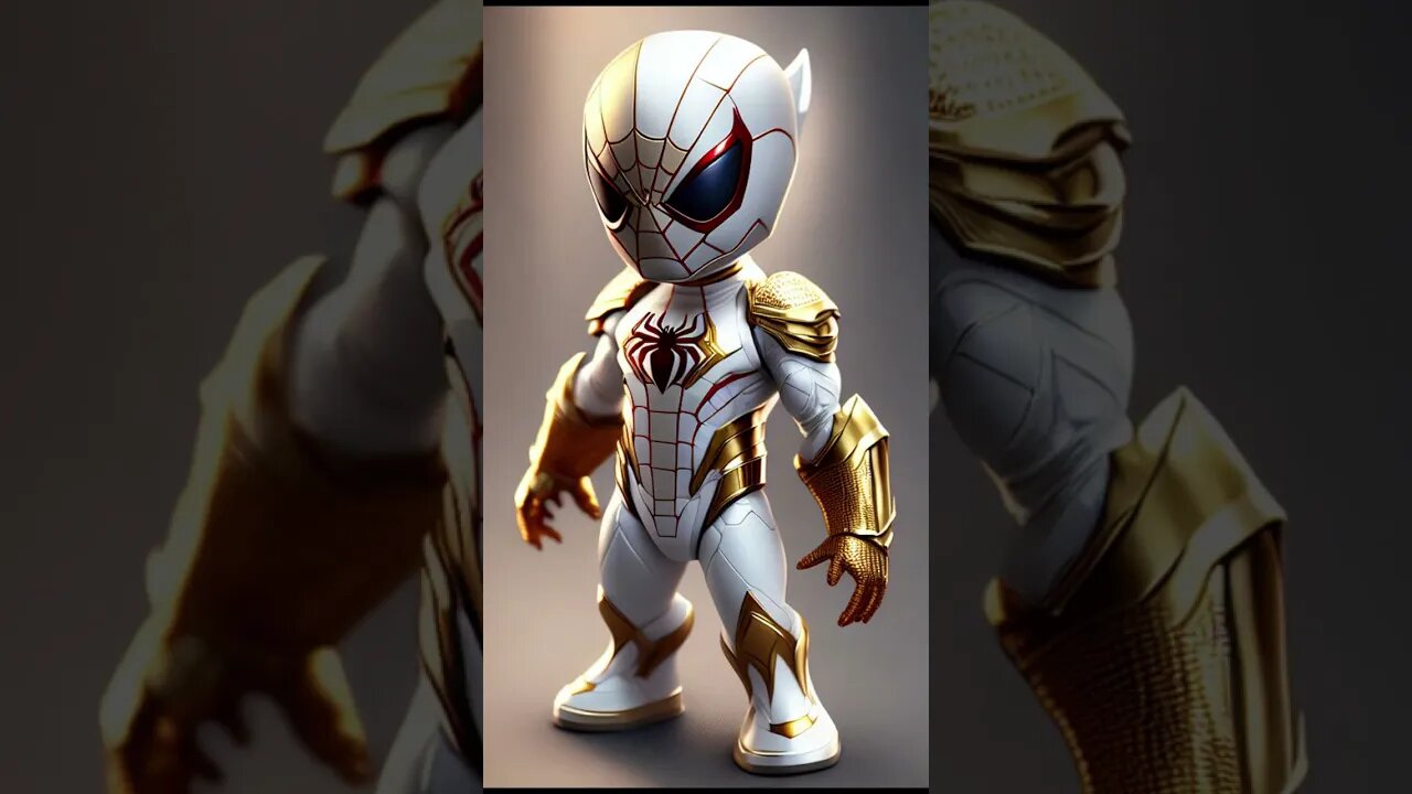 Cute Chibi Golden White Spiderman #shorts#shortvideos#Spiderman#Chibi