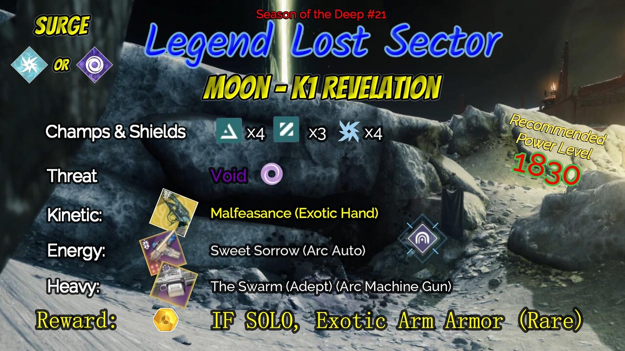 Destiny 2 Legend Lost Sector: Moon - K1 Revelation on my Arc Titan 6-14-23