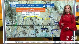 Weekend freeway construction happening around the Valley