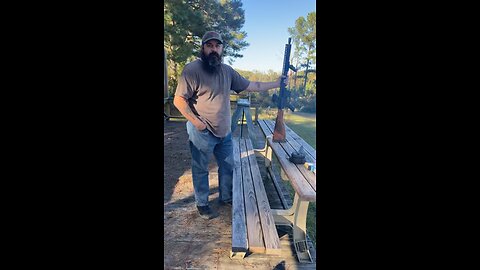 Test firing another custom build, wood stock and forward grip