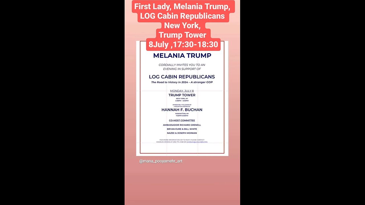 First Lady, Melania Trump, LOG Cabin Republicans New York, Trump Tower 8July ,17:30-18:30