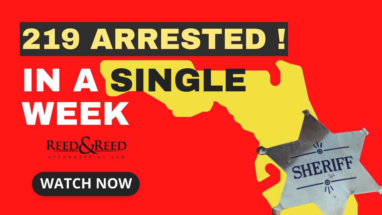 #LiveFeedReed - 219 Arrested in one week in Florida!