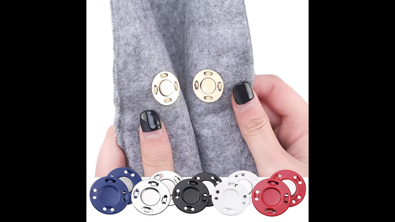 5 Pairs Sewing Metal Buttons Magnet Stone Colorful Automatic Magnetic Snap Buttons