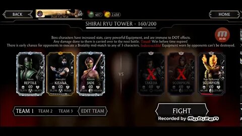 Shirai Ryu boss fight Fatal tower floor 160 VICTORY / MKXI mobile