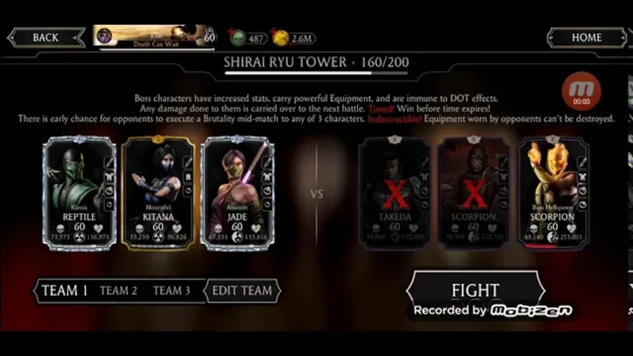 Shirai Ryu boss fight Fatal tower floor 160 VICTORY / MKXI mobile