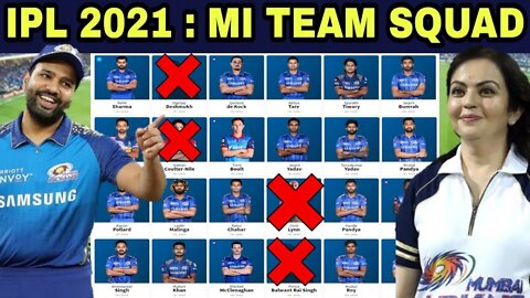 IPL 2021 : MI Squad 2021 || Mumbai Indians Full Squad 2021 || MI Full Squad 2021 || Arjun Tendulkar