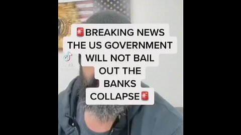 BREAKING: THE US GOVERNMENT WILL NOT BAIL OUT THE BANKS COLLAPSE