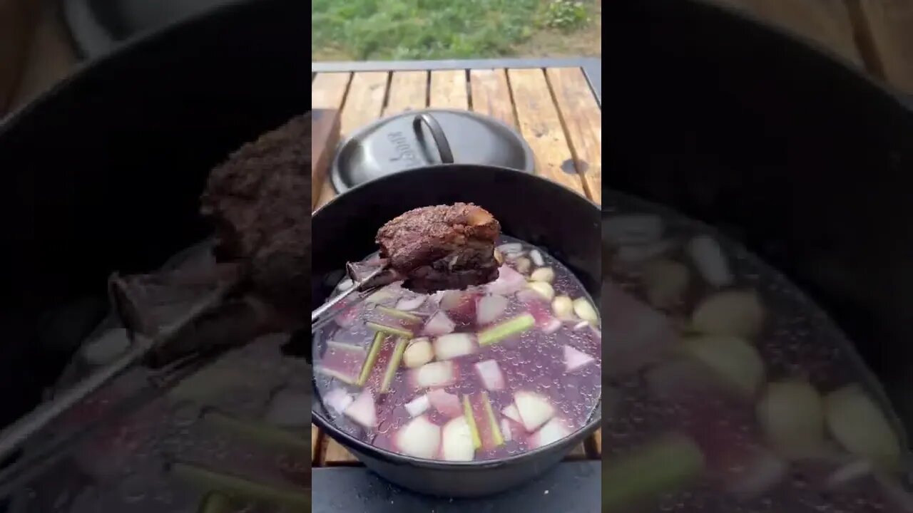 Smoked and wine braised beef ribs on the Bradley smoker