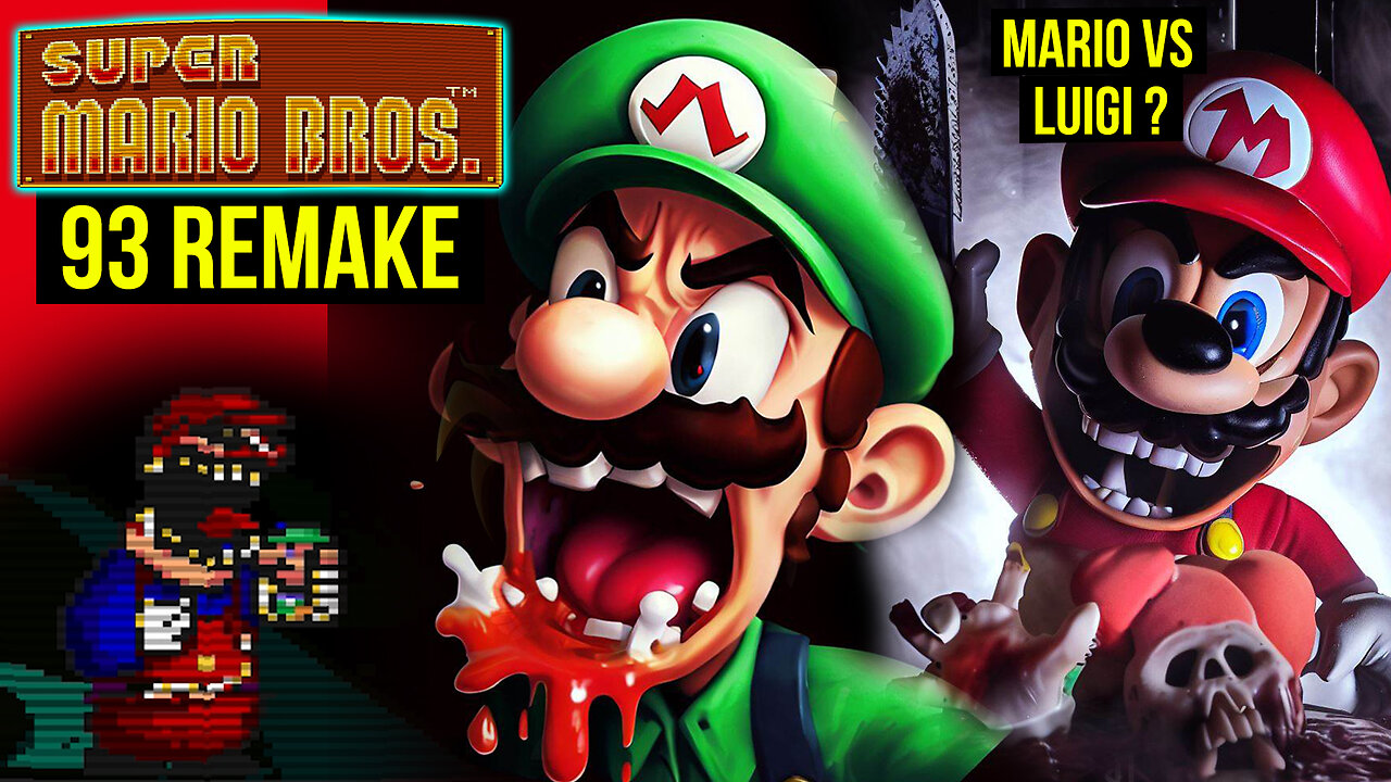 Super Mario mas o LUIGI se deu mal - Historia Mario 93 remake