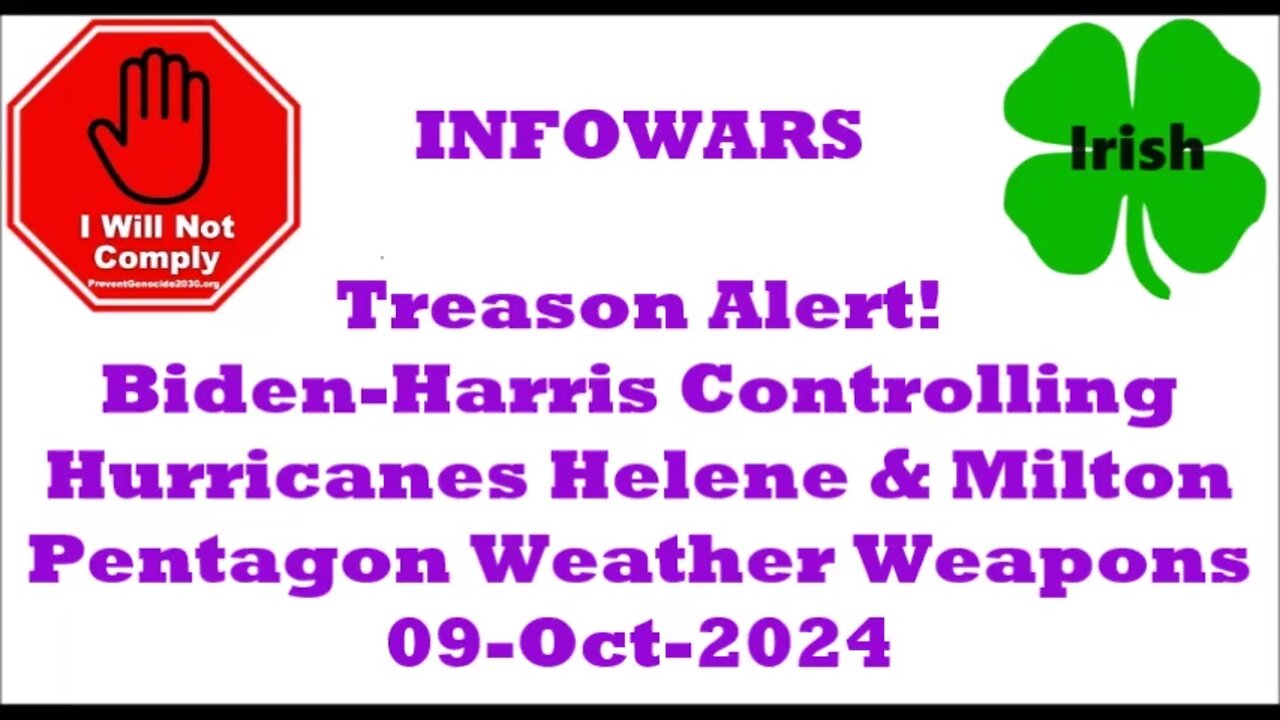 Treason Alert Biden-Harris Controling Hurricanes Helene & Milton Weather Weapons 09-Oct-2024